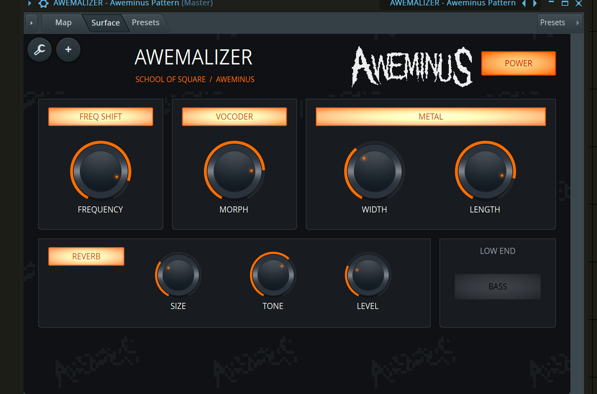 AWEMALIZER FL Studio Patcher effect interface - School of Square x AWEMINUS